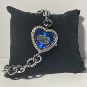 Florida Gators NCAA Heart Stainless Steel Bracelet Watch by Game Time NEW